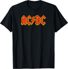 AC\/DC Rock Music Band Yellow Outline Red Logo