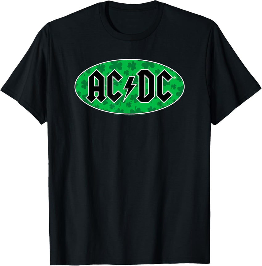 AC\/DC Shamrock Oval Black Classic Logo