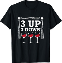 3 Up 3 Down Wine Baseball