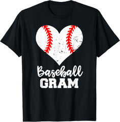 Baseball Gram Funny Baseball Heart Grandma Gram