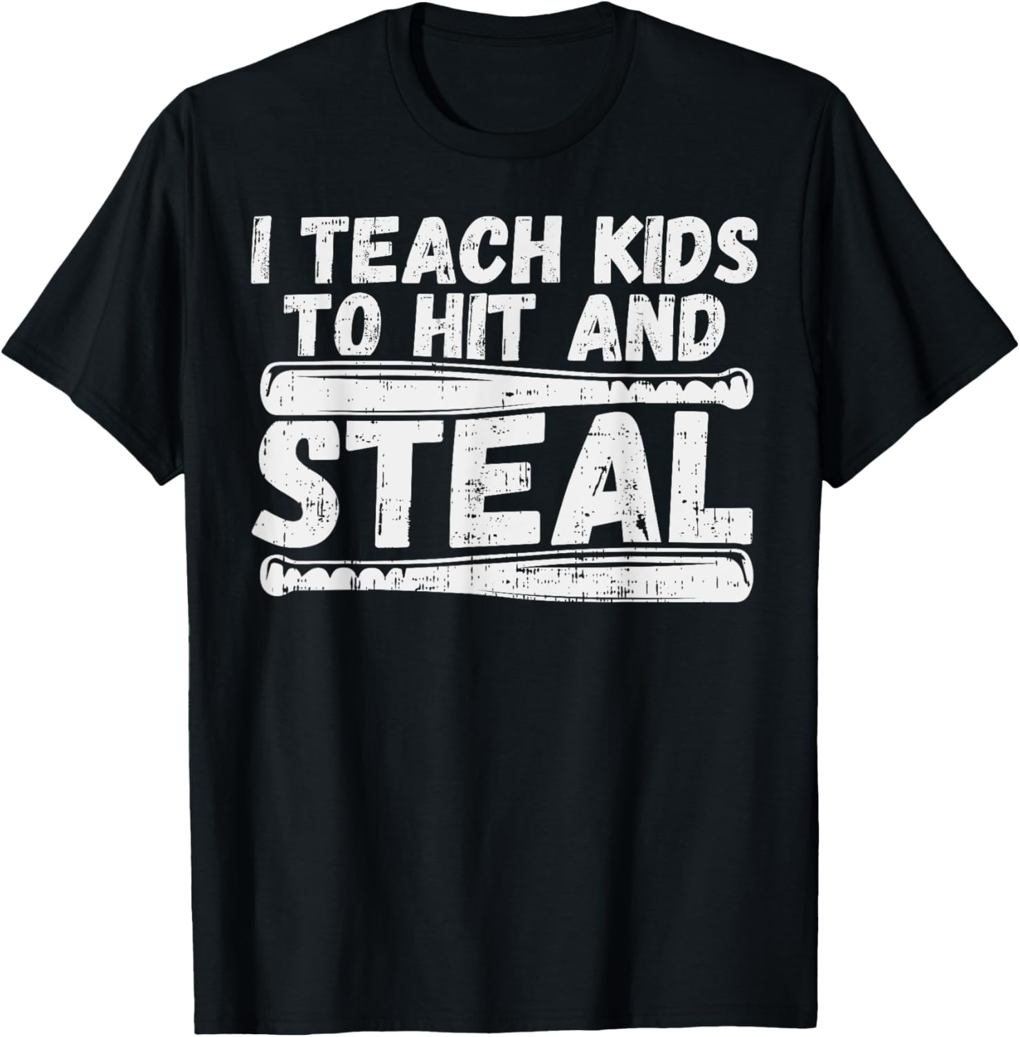 I Teach My Kids To Hit & Steal Shirt Baseball Dad Coach Gift