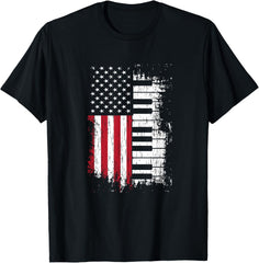 American Flag Piano Keys Player Pianist Keys Music Gift
