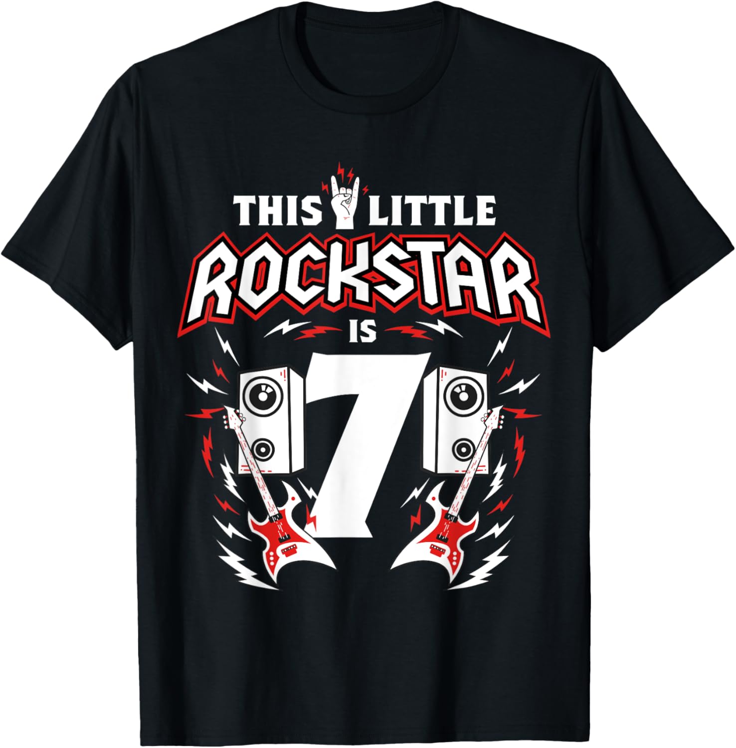 7th Birthday Rock And Roll Star Guitar 7 Year Old B-Day