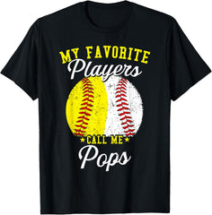 Funny My Favorite Baseball Softball Player Calls Me Pops