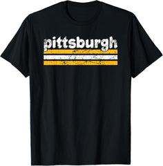 Pittsburgh Pennsylvania Three Stripe Vintage Weathered
