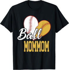 Ball Mommom Heart Baseball Softball Sports Team