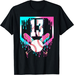 13th Birthday Baseball Home Plate Drip Ice Cream 13 Year Old