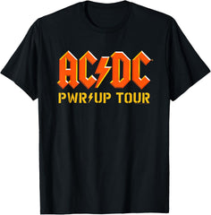 AC\/DC PWR UP Tour T-Shirt - Unisex-Adults, Black, Small, Short Sleeve, Classic Fit, Cotton Blend