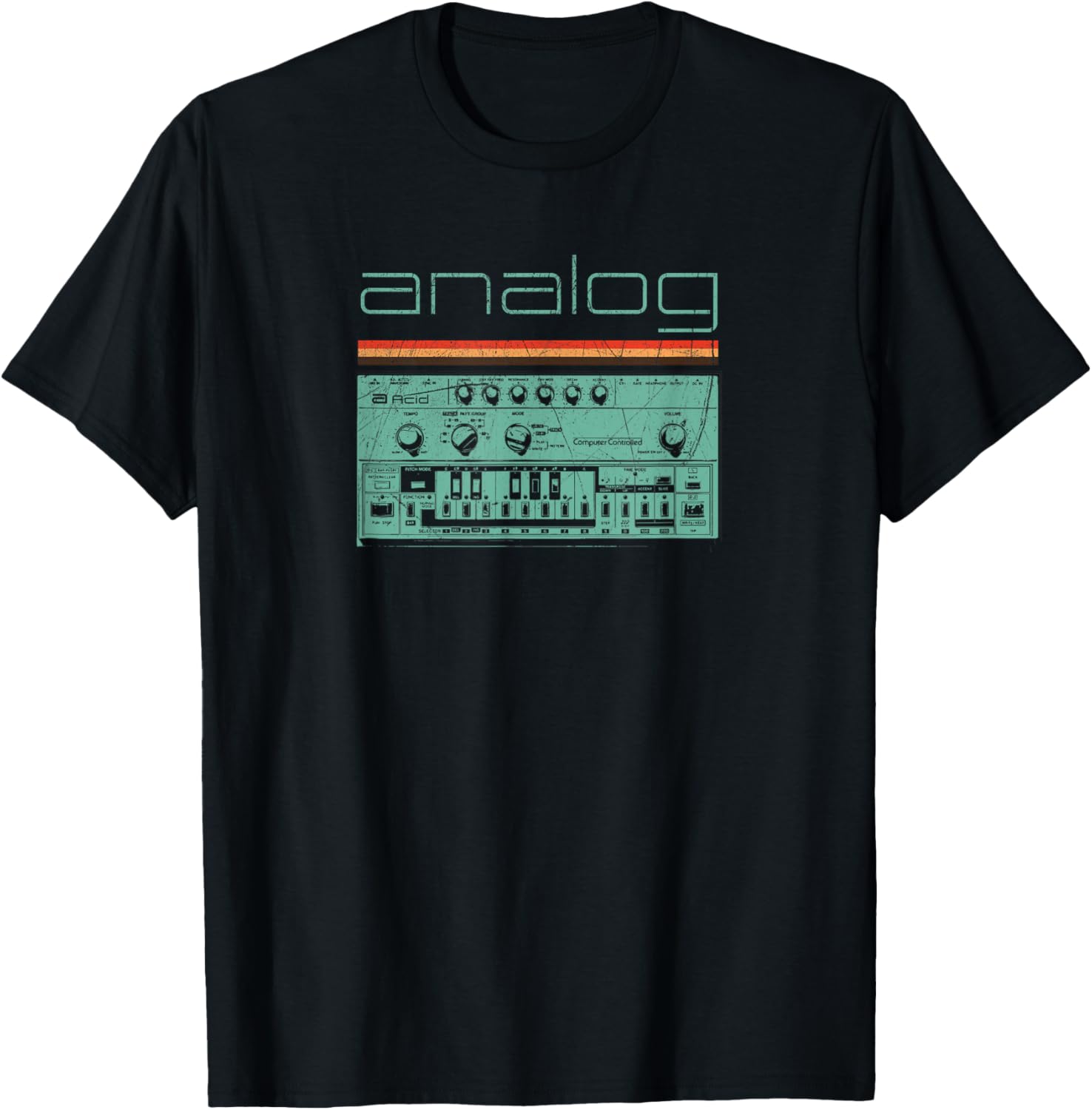 Analog Vintage Synthesizer T-Shirt - Acid Nerd Synth 80s