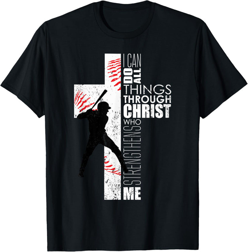 Christian Cross Baseball I Can Do All Things Through Christ