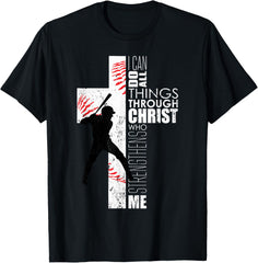 Christian Cross Baseball I Can Do All Things Through Christ