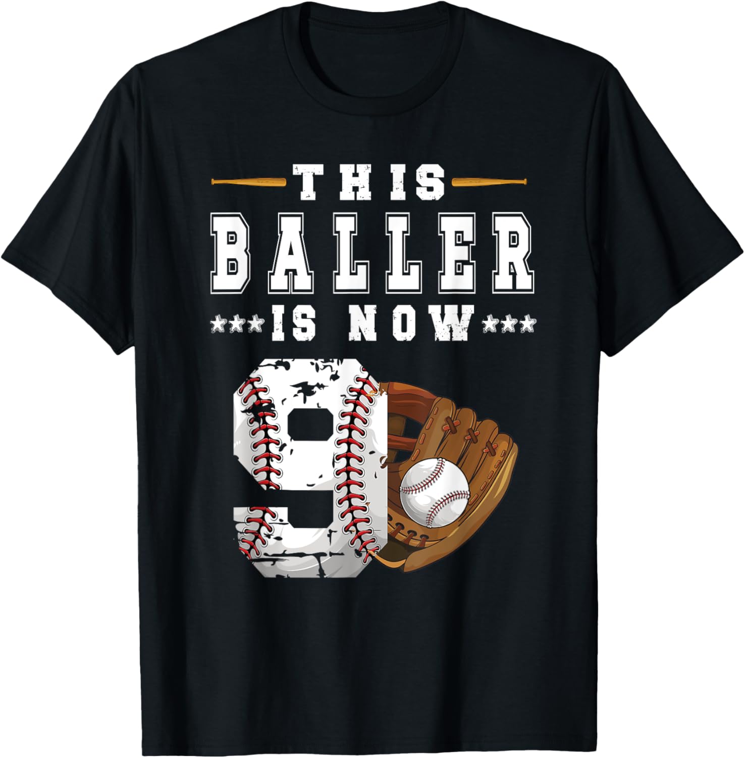 9th Birthday Baseball Boy Nine Year Old Baseball Player