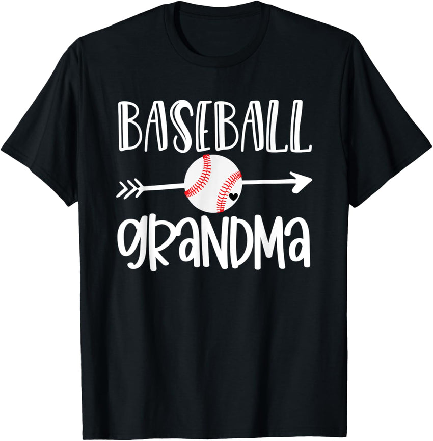 Baseball Grandma Shirt From Grandson Cute Arrow Heart Game