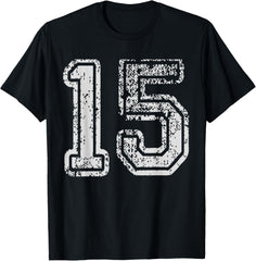 Team Jersey 15 Uniforms Number Fifteen School Sport Birthday
