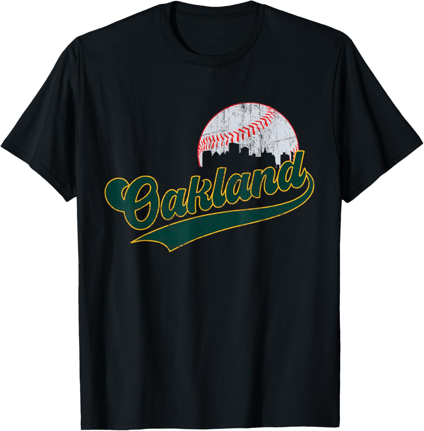 Vintage Oakland Skyline Game Day Retro Baseball