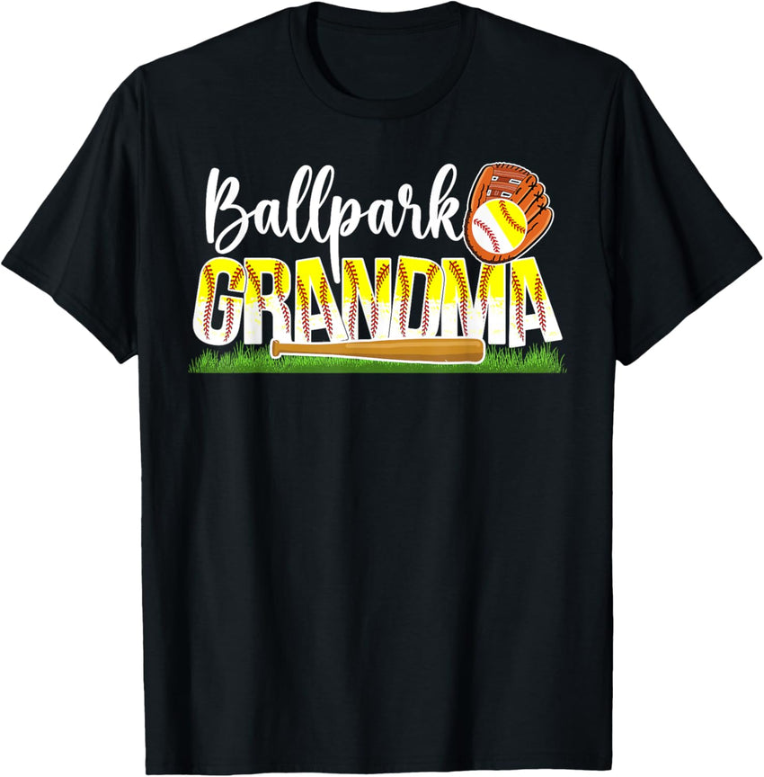 Ballpark Grandma Softball Baseball Grandma Of Ballers