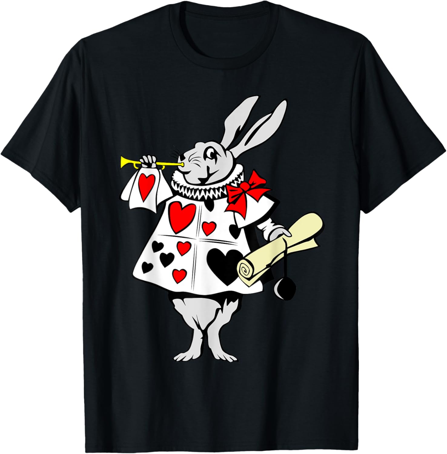 Alice in Wonderland Rabbit easter Tshirt bunny playing music