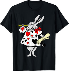 Alice in Wonderland Rabbit easter Tshirt bunny playing music