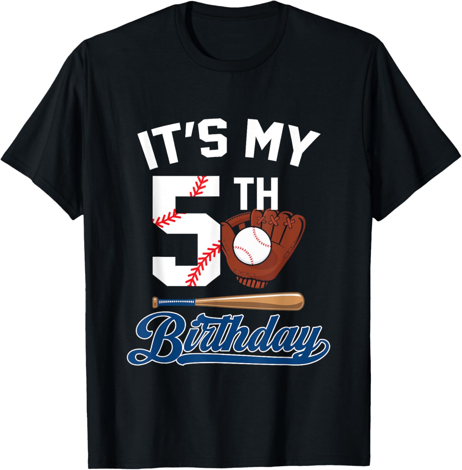 It's My 5th Birthday Baseball Boy 5 Year Old Bday
