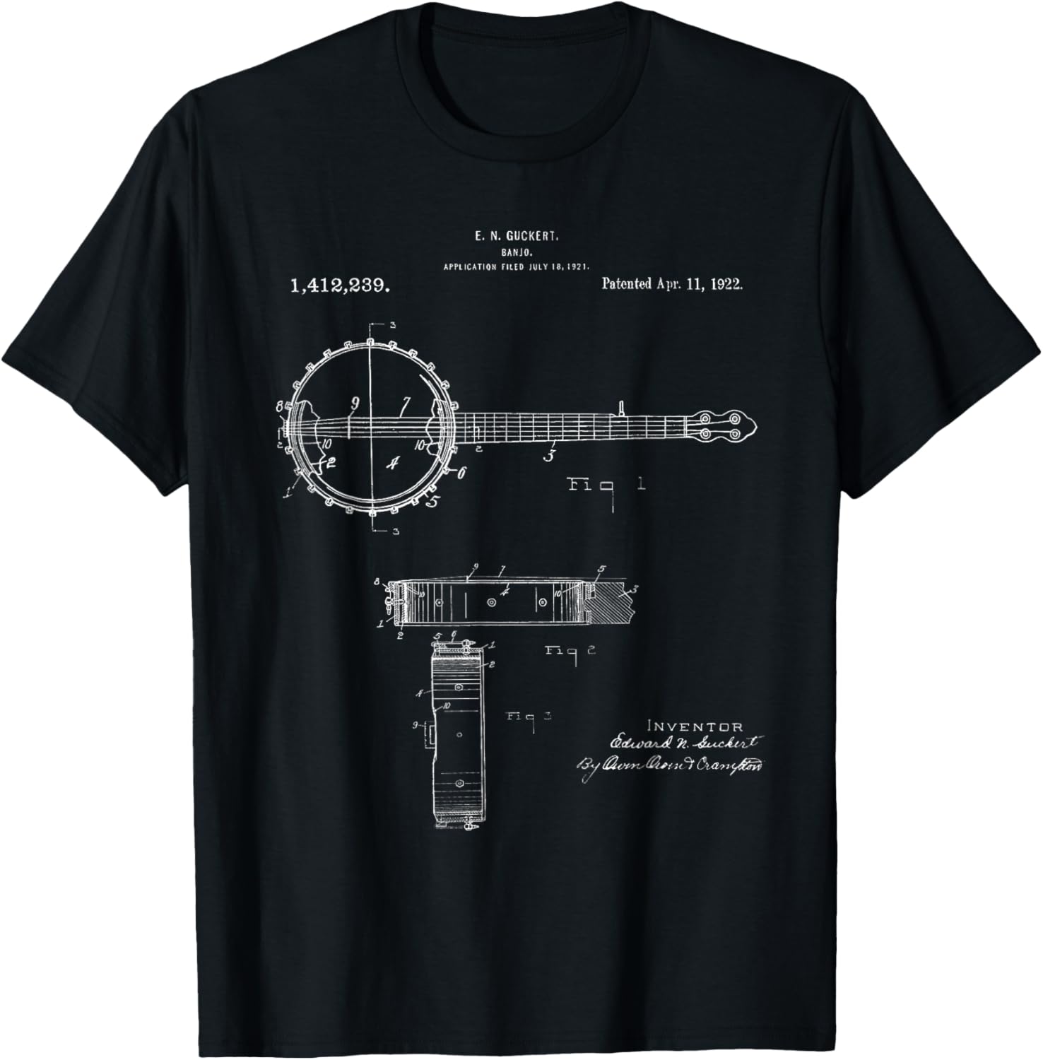 1922 Vintage Banjo T shirt for Banjo Enthusiasts
