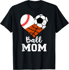 Ball Mom Funny Baseball Soccer Basketball Mom