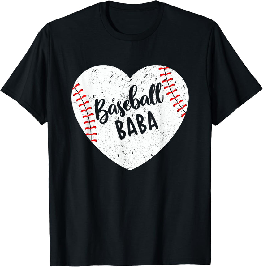 Baseball Baba Retro Heart Baseball Grandma Mother's Day