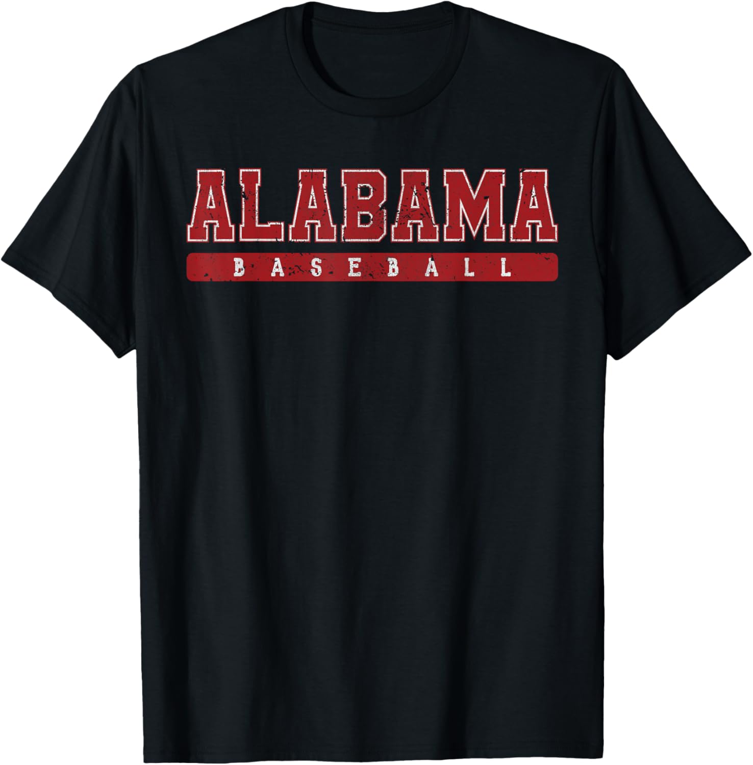 Alabama Baseball Red Vintage Text