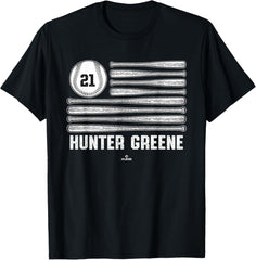 Baseball American Flag Hunter Greene Cincinnati Baseball