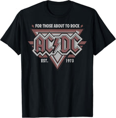 AC\/DC - Est. 1973 Unisex-Adults T-Shirt - Black - Small - Short Sleeve
