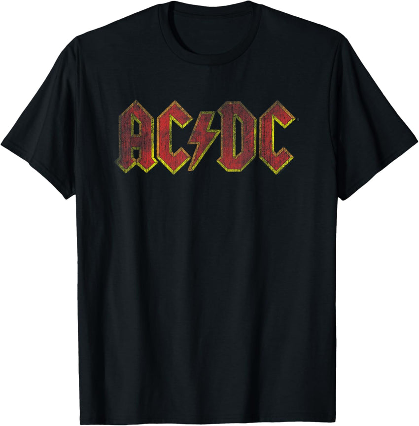 ACDC Distressed Red Logo Rock Music Band