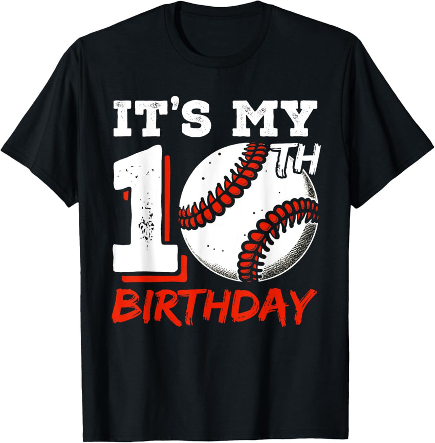 It's My 10th Birthday Baseball Player 10 Years Old Boys Bday