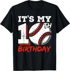 It's My 10th Birthday Baseball Player 10 Years Old Boys Bday