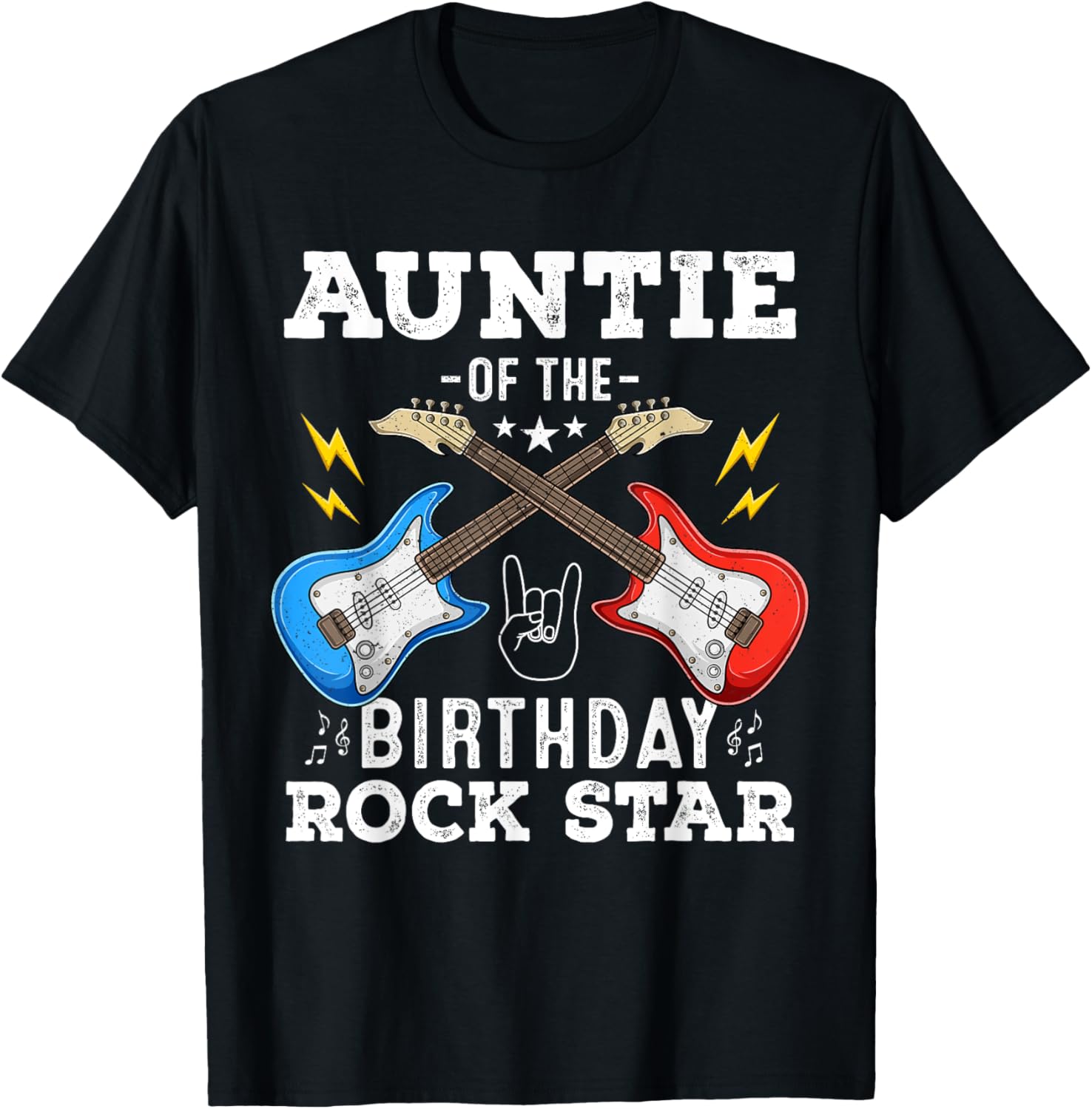 Auntie Of The Birthday Rock Star Cool Guitar Themed Birthday