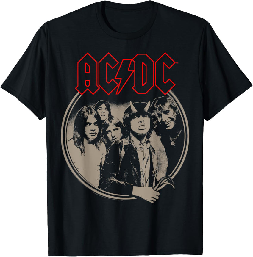 AC\/DC - Framed T-Shirt - Unisex-Adults & Kids - Black - Small - Short Sleeve - Classic Fit - Rock Music Fans