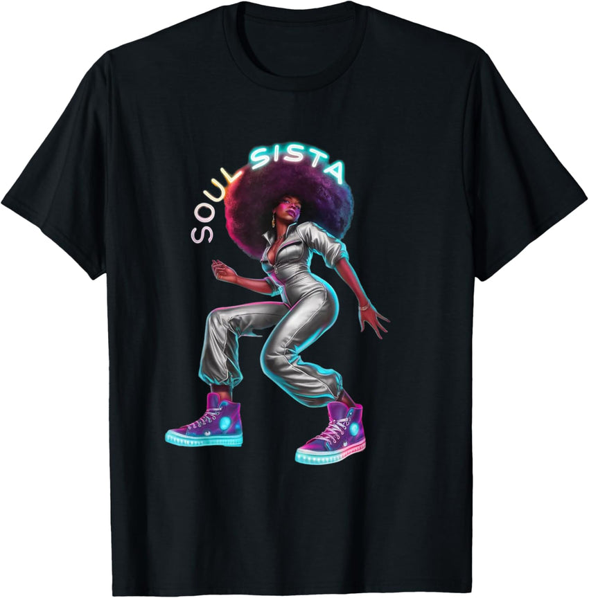 Artsy Womens Funk Shirt Vintage 70s Costume Afro Soul Music