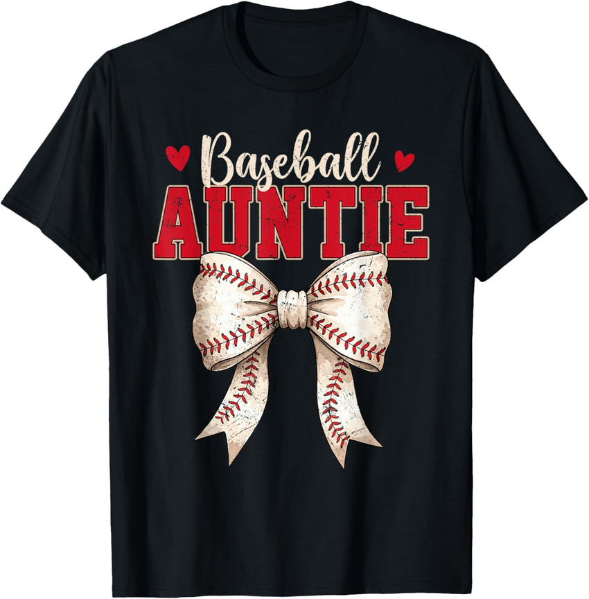 Baseball Auntie Coquette Bow Game Day Mothers Day