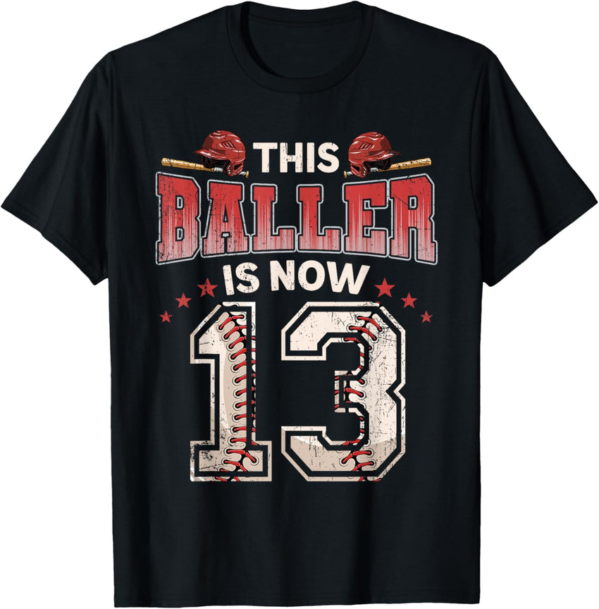 13th Birthday Baseball Boy 13 Year Old Baseball Player Kids