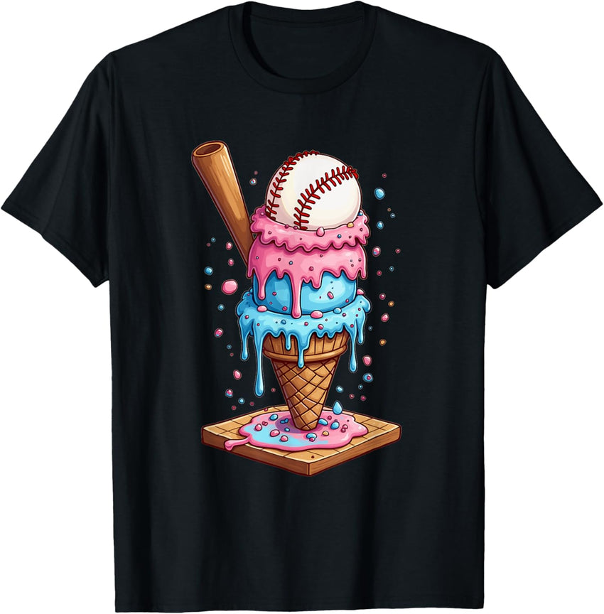 Funny Baseball Ice Cream Dripping Cone For Men Women Boys