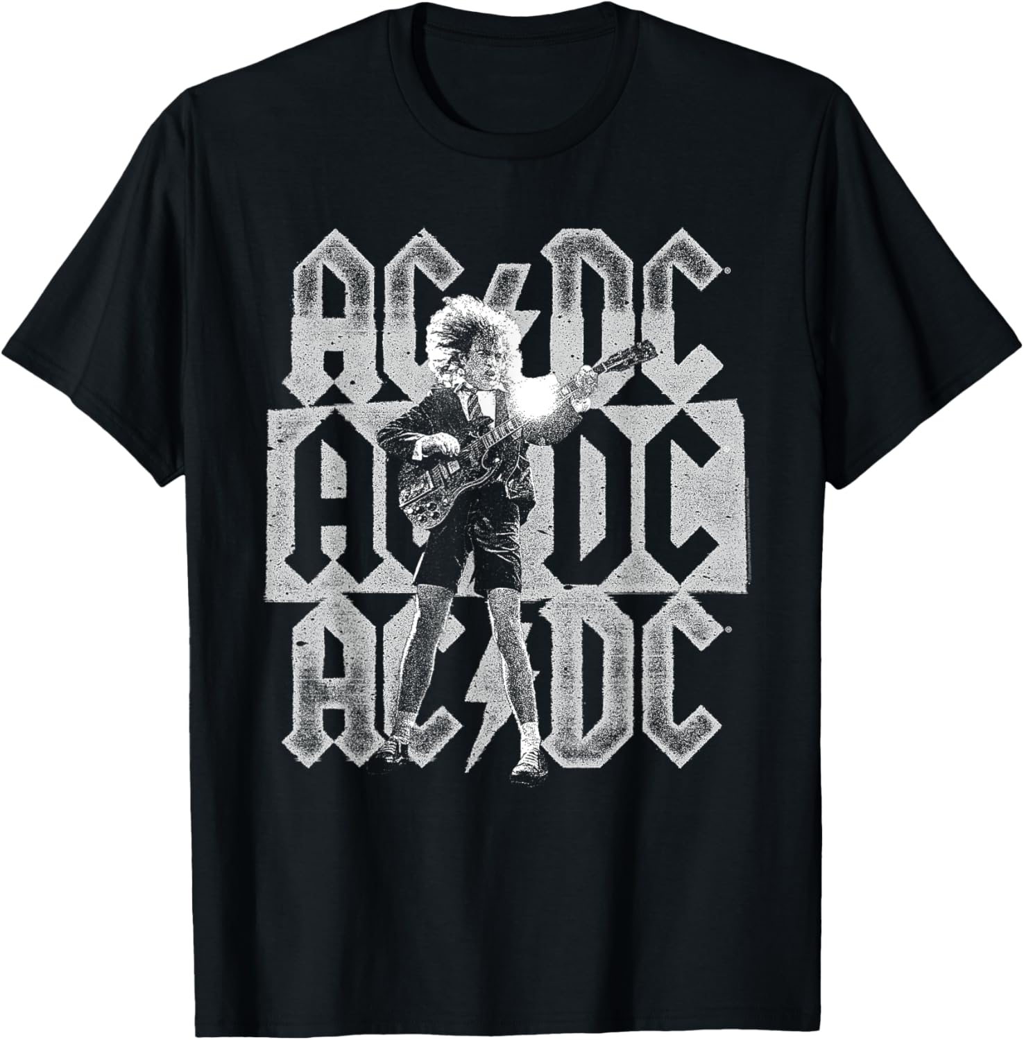 AC\/DC Stacked Logo Angus Young Photo by Michael Putland