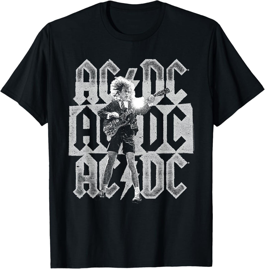 AC\/DC Stacked Logo Angus Young Photo by Michael Putland