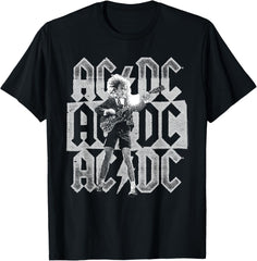 AC\/DC Stacked Logo Angus Young Photo by Michael Putland