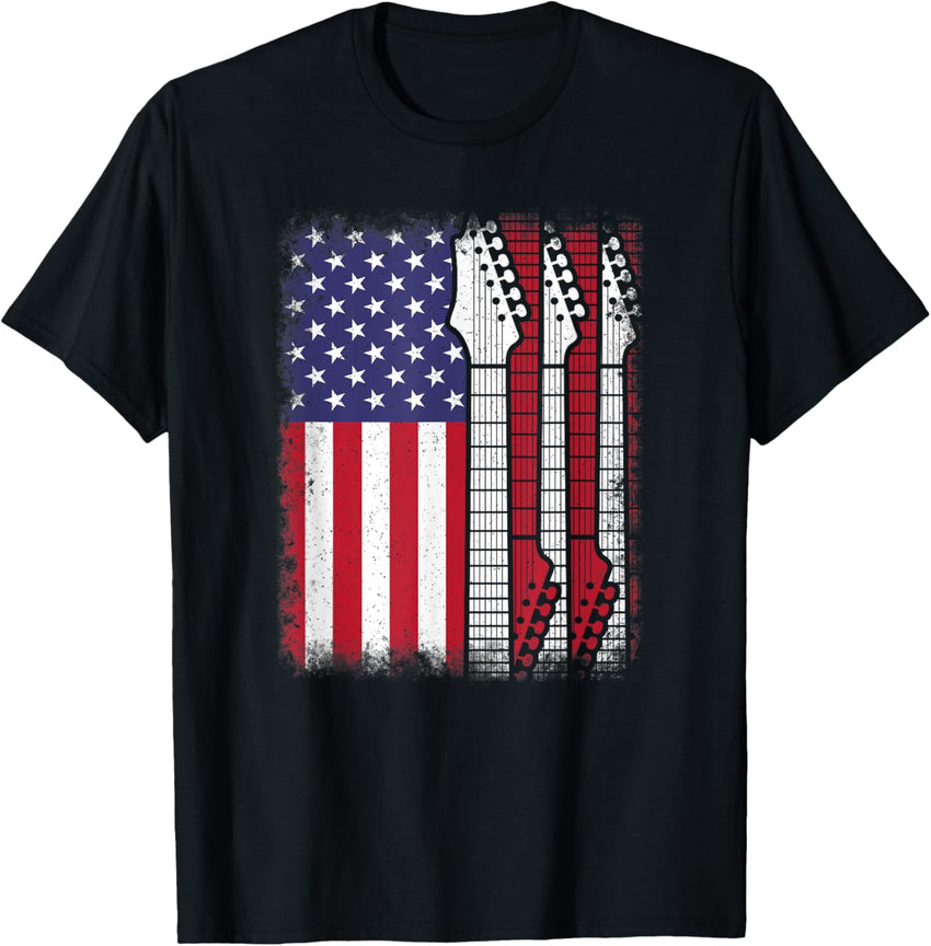 American Flag Electric Guitar Bass Guitarist Rock Music