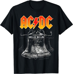 AC\/DC Classic Black Cotton T-Shirt - Hells Bells Design, Casual Fit