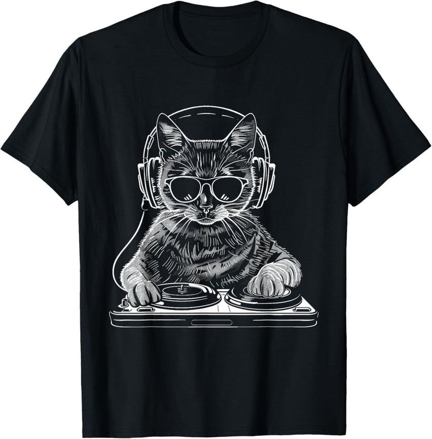 DJ Cat EDM Techno House Music Funny Cat Lover