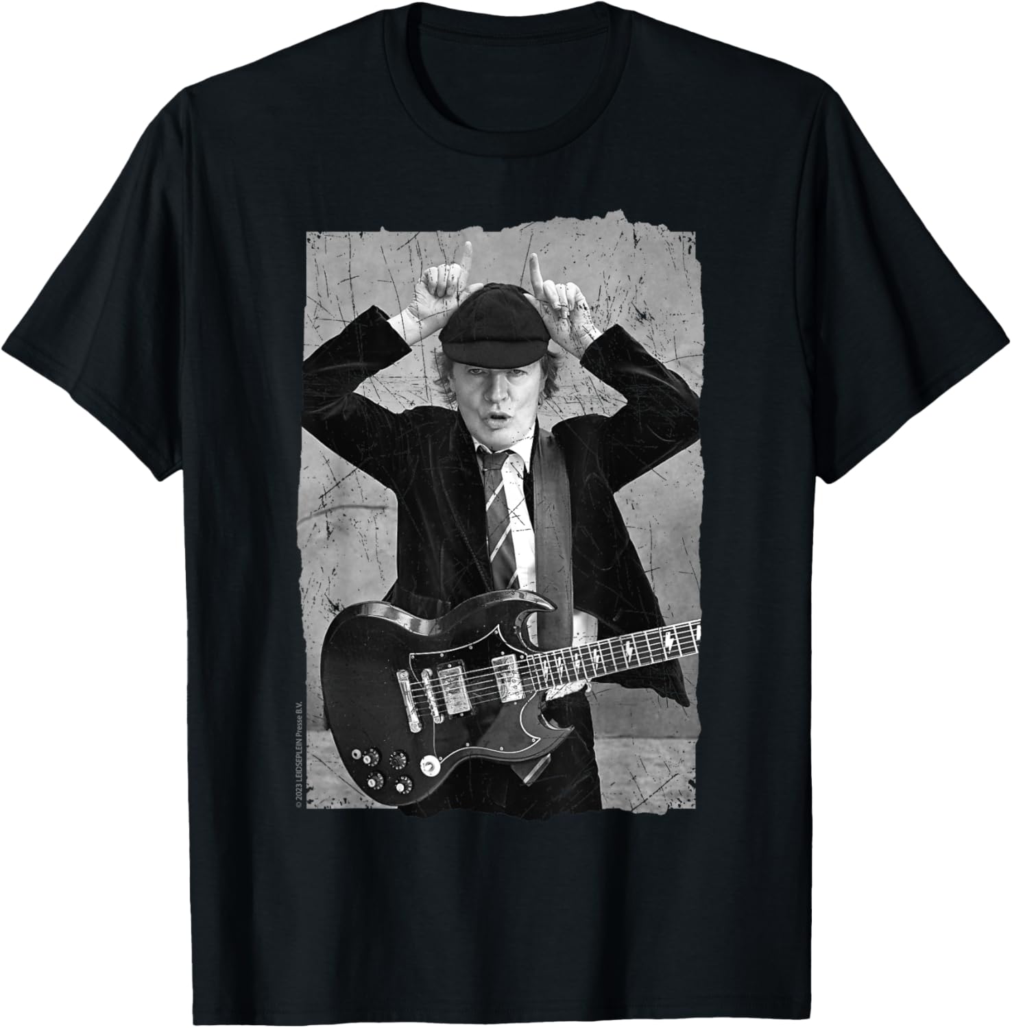 AC\/DC Rock Music Band Angus Young Distressed Photo