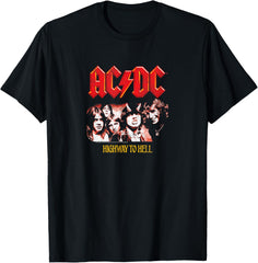 AC\/DC - ACDC Highway To Hell T-Shirt - Black - Small - Men's - Unisex - Modern - Music - Letter Print - Short Sleeve - T-Shirt - Crew Neck - Pull On - Cotton Blend - Machine Wash