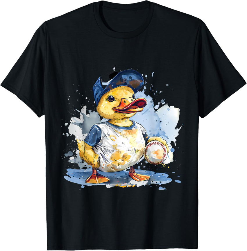 Baseball Player Rubber Duck Watercolor Sport