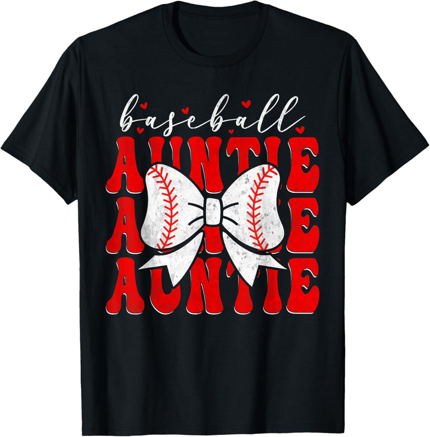 Baseball Auntie Coquette Bow Sport Lover Sister Mother's Day