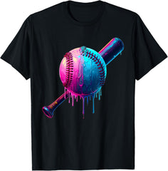 Baseball Ice Cream Bat Pink with Sprinkles Drip Lover