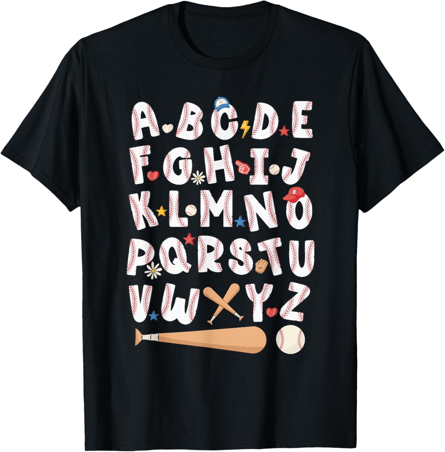 Alphabet Baseball ABCs Letters Kids Boys Girls Teacher